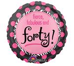 Fabulous 40th Birthday Mylar Balloon
