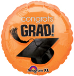 Orange Graduation Balloon