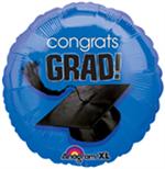 Blue Graduation Mylar Balloon