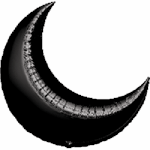 Black Moon Shaped Balloon