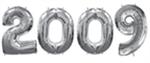 Silver 2009 Number Balloons