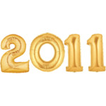 Large Gold Number 2011 Balloons