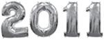 Silver 2011 Balloons, Large Number Balloons