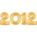 Gold Number 2012 Balloons