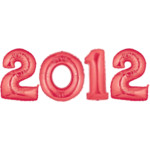 Red Number 2012 Balloons