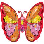 Orange and Red Whimsical Butterfly Balloon