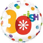 30th Birthday Balloon with Polka Dots