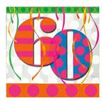 60th Birthday Napkins, Balloon Brites Pattern