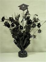 Graduation Centerpiece, Black Caps with Balloon Weight