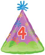 Party Hat Shaped Balloon, 4th Birthday Balloon