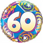 Bright 60th Mylar Balloon