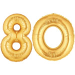 Gold Number 80 Balloons, 40"