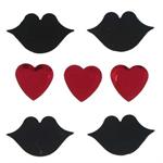 Red heart confetti,black lip confetti
