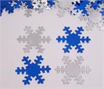 Silver and Blue Snowflake Confetti