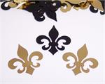 Fleur de lis confetti, black and gold metallic