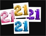 Big Number 21 Balloons