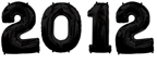 Black Number 2012 Balloons