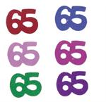 Multi Colored Number 65 Confetti