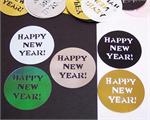 Happy New Year Confetti, Round Metallic Circles with Happy New Year Cut Out