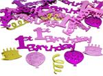 PInk 1st Birthday Confetti