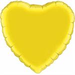 Yellow Heart Shaped Balloon, Mylar