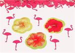Flamingo Confetti and HIbiscus Confetti