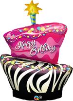 Zebra Birthday Cake on Fabulous 40th Birthday Mylar Balloon  Polka Dot 40th Balloon