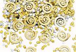 Gold Curly Q Confetti with Stars