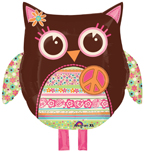 Hippie Chick Owl Balloon