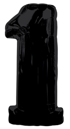 Large Black Number 1 Balloon