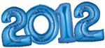 Large Blue Number 2012 Balloons