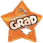 Orange Graduation Balloon, Star