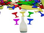 Champagne Bottle Confetti, Champagne Glasses Confetti