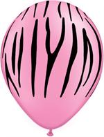 Neon Pink Zebra Balloons, Zebra Print Latex Balloons 11