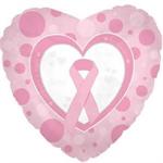 Polka Dot Pink Ribbon Balloon