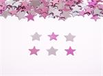 Pink and Silver Star Confetti