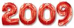 2009 Jumbo Mylar Balloons, Set of 4 Numbers