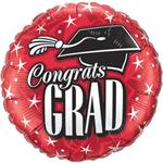 Red Graduation Balloon, Mylar