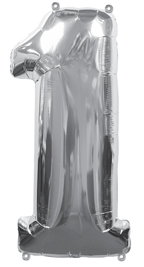 Large Silver Number 1 Balloon