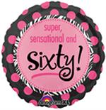 Pink and Chocolate Brown 60th Birthday Balloon