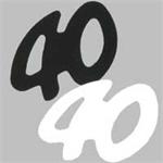 Black and white number 40 confetti