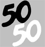 Number 50 Party Confetti Black and White