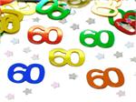Multi Colored Number 60 Confetti