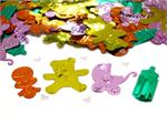 Baby Shower Confetti, Rattles, Teddy Bears, Carriages and Baby Bottles