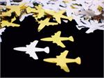 Gold and Silver Airplane Confetti