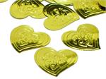Gold Heart Confetti with Filigree Embossed Design