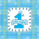Blue 1st Birthday Napkin, Baseball Theme