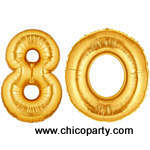Gold 80th Birthday Balloon