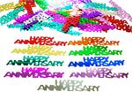 Happy Anniversary Confetti, Metallic Bright Colors