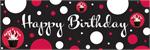 Red and Black Birthday Banner, Cupcake Theme
